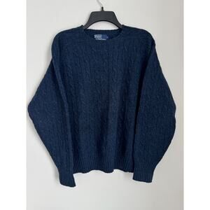 VTG Ralph Lauren Polo Cable Knit Sweater 100% Scottish Wool
